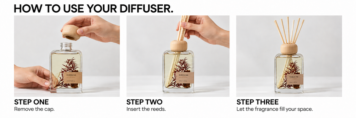 Hands removing the cap from a Momoria diffuser